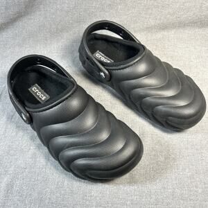 Crocs Echo Lined Clog Black Men's 10 Women's 12 Sculpted Wave Sole